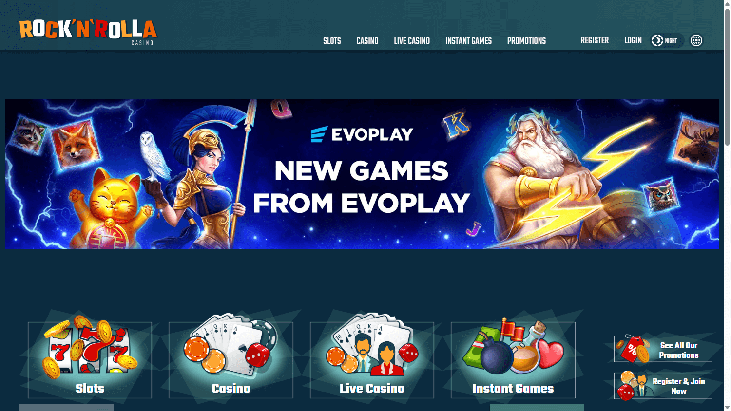 Rock N Rolla Casino Desktop screenshot